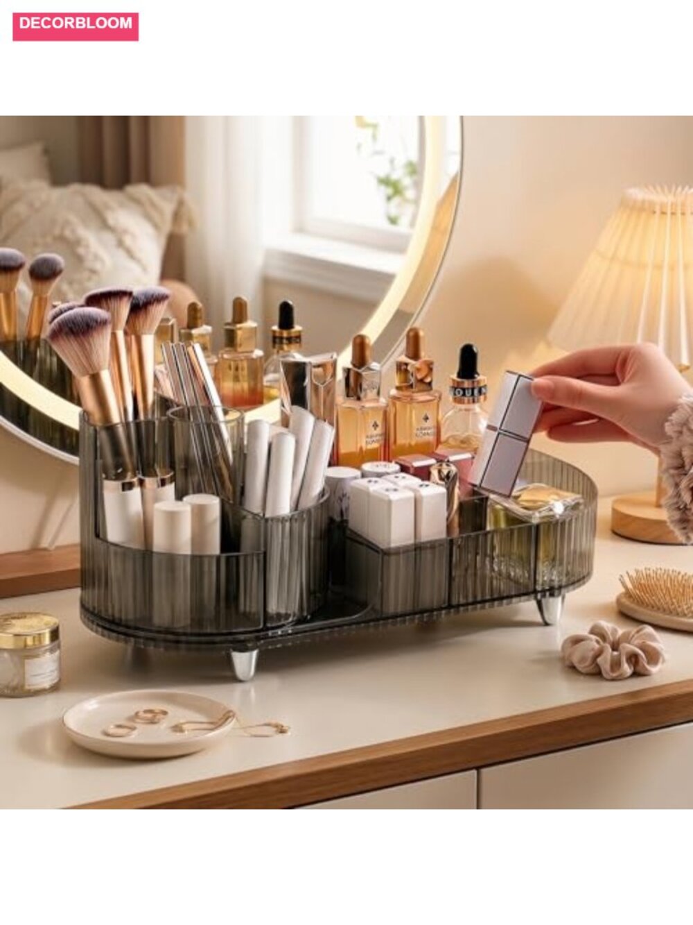360 Rotating Acrylic Cosmetic Display Case Large Capacity Makeup Organizer - Picture 3 of 6